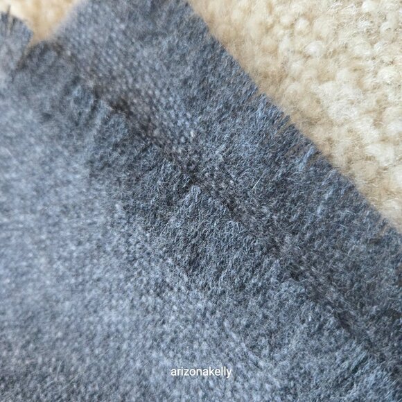 NWOT Cashmere Dark Grey Woven Scarf - Picture 3 of 8